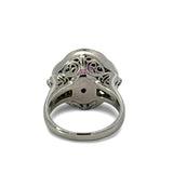 1970's Modern Ruby and Diamond Platinum Ring