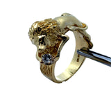 Lion Diamond 18K Yellow Gold Ring