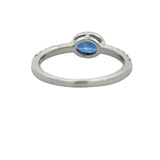 Fine Blue Sapphire and Diamond 14Kt White Gold Ring