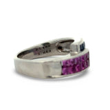 Pink and Blue Sapphire Platinum Bypass Ring