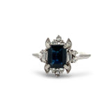 Sapphire and Diamond Platinum Ring