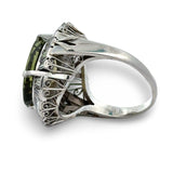 Natural 10.31ct Color Change Alexandrite and Diamond Platinum Ring (GIA)