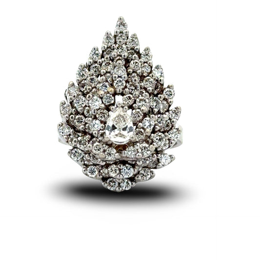 Diamond Cluster 14kt White Gold Ring
