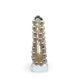 Italian 5 Row 7.75-8.50mm Cultured Pearl 14K White Gold Wide Bracelet