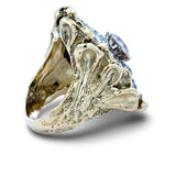 Custom Made 2.00cttw Diamond and 18kt Yellow Nugget Ring