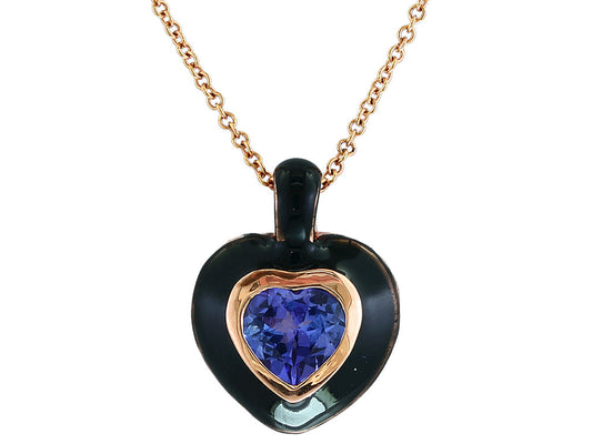 E.H Collection .71 ct Tanzanite Heart Pendant With Chain  12913