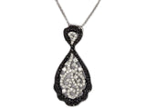 E.H. Collection 1.07 cttw Black and White Diamond Pendant With Chain 12939